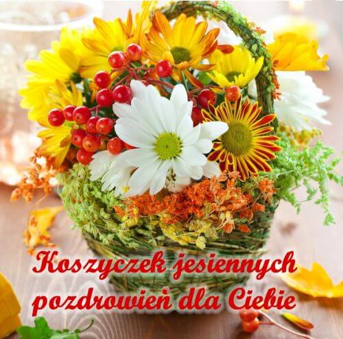 Kartka koszyczek jesiennych pozdrowie�...