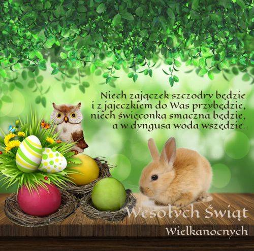 Kartka Uroczy kr�liczek, �yczy udanych �wi�t wielkanocnyc