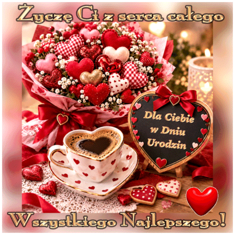 Kartka   💕Urodzinowe serdeczno�ci dla Ciebie 