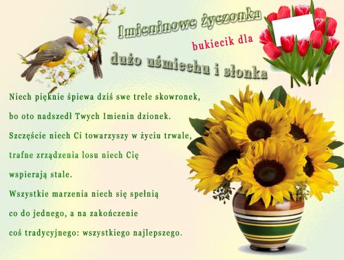 Kartka Imieninowe �yczonka