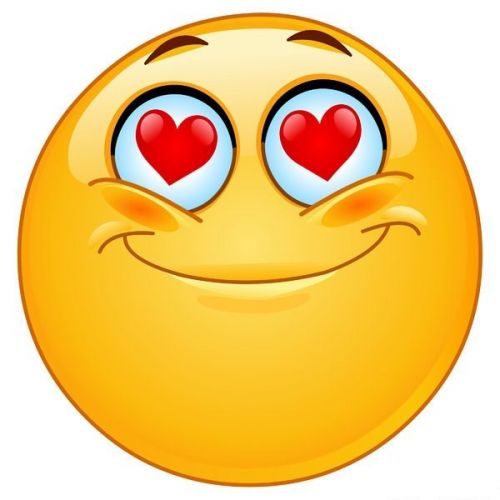 ��ta emoji z czerwonymi sercami w oczach i szerokim u�miechem wyra�aj�ca zachwyt i mi�o��