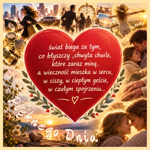 Kartka   „�wiat biega za tym, co b�yszczy..“