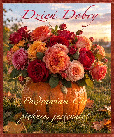 Kartka     Jesienne r�e na dzie� dobry🍁