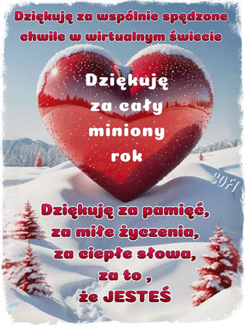 Kartka ❤️Dzi�kuj� za ca�y miniony Rok