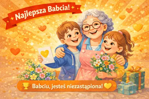 Kartka Najlepsza Babcia na �wiecie – Dzie� Babci