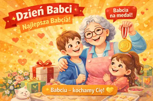 Kartka Pi�kne �yczenia na wyj�tkowy Dzie� Babci