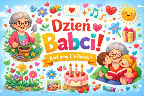 Kartka Radosna kartka na Dzie� Babci