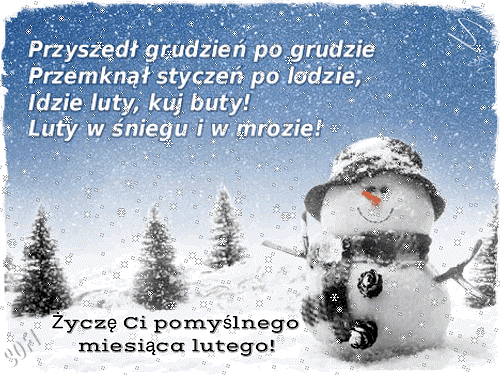 Kartka ❄⛄ Idzie Luty, kuj buty...