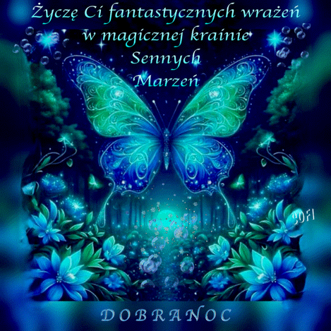 Kartka Dobranoc! �nij pi�knie!🦋