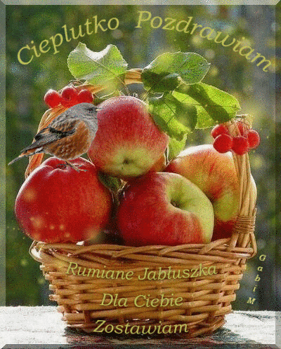 Kartka Pozdrawiam🍎Rumiane Jab�uszka Zostawiam