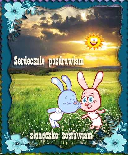 Kartka Serdecznie pozdrawiam - s�oneczko zostawiam.