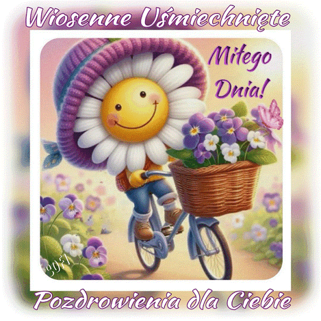 Kartka U�miechni�te wiosenne pozdrowienia dla Ciebie