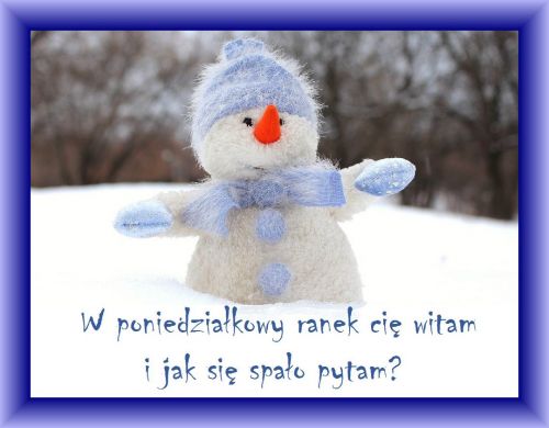 Kartka W poniedzia�ek witam, jak si� spa�o pytam?