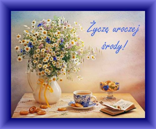 Kartka �ycz� uroczej, niczym nie zm�conej �rody!