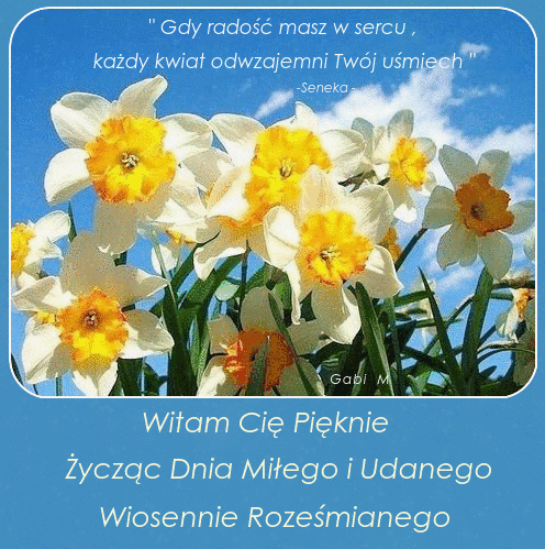 Kartka �ycz� Dnia Udanego Wiosennie Roze�mianego 