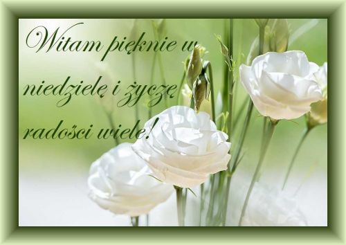 Kartka Witam pi�knie w niedziel�, �ycz�c rado�ci wiele!