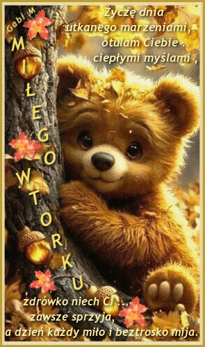 Kartka We wtorek otulam Ciebie😊ciep�ymi my�lami 