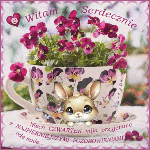 Kartka Witam Serdecznie 💜 w Czwartek ...