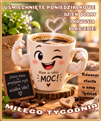 Kartka  ☕U�miechni�te poniedzia�kowe dzie� dobry 