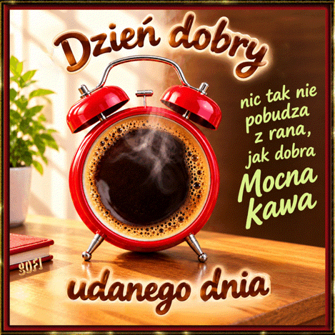 Kartka   ☕Dzie� dobry!Czas na dobr� mocn� kaw�..