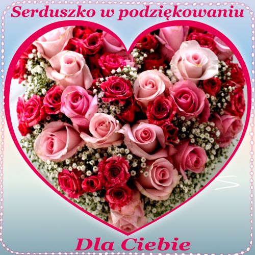 Kartka 💗Serduszko w podzi�kowaniu dla Ciebie