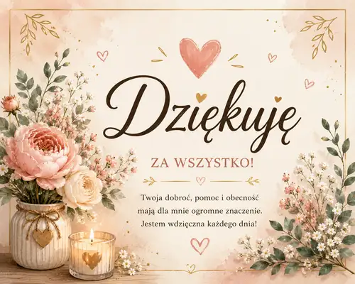 Kartka Dzi�kuj� za wszystko!