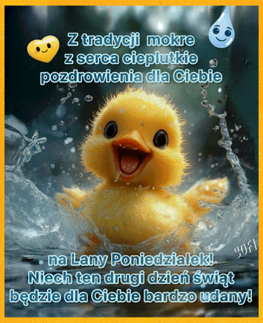 Kartka 💧Pozdrowienia na Lany Poniedzia�ek
