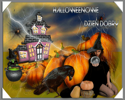 Kartka Halloweenowe dzie� dobry